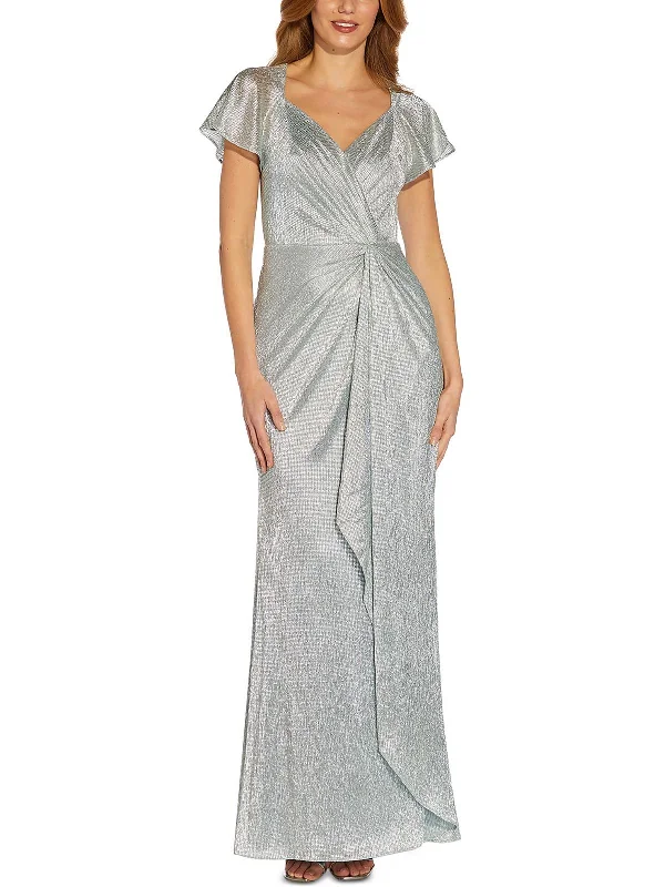 Womens Metallic Maxi Evening Dress Tunics Recommended stylist