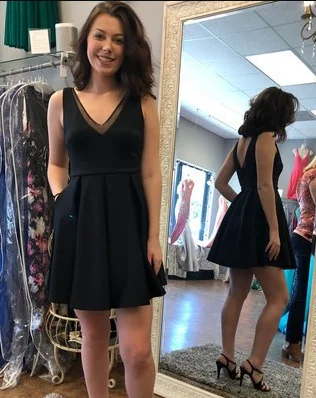 Black homecoming Dress, Short Black Party Dress cg775 A-Line Day Work