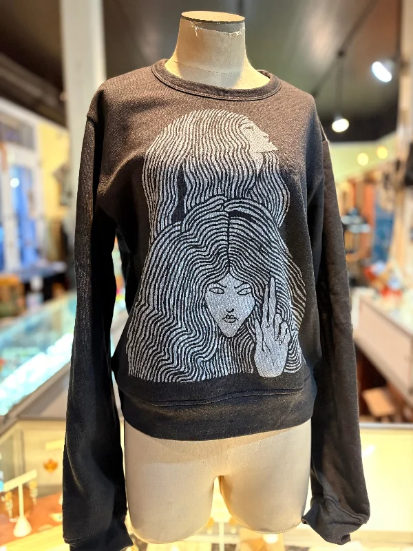 Two Witches Sabrina Sweatshirt Hoodie with Stripes Bold Sporty