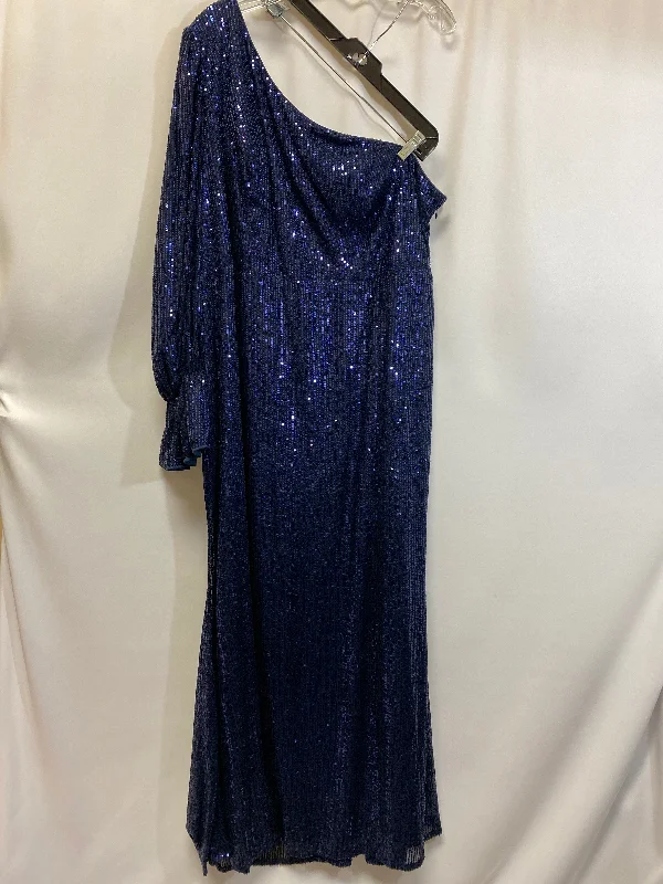 Blue Dress Party Long Clothes Mentor, Size 3x Tunics Fall fleece