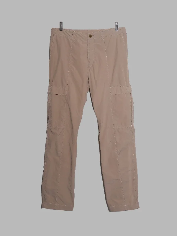 Issey Miyake Men spring 2012 beige polyester nylon slim cargo pants - size 2 S M Chic Wool Trousers
