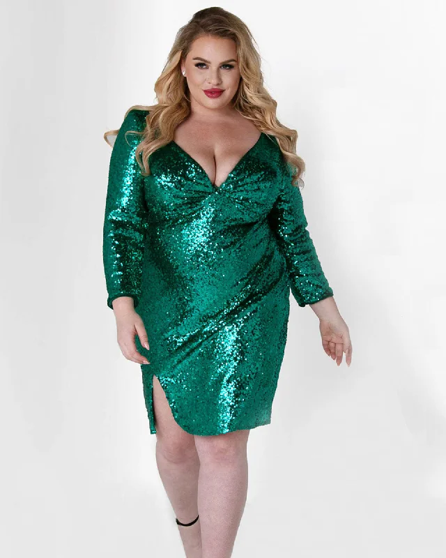 Empire Strikes Party Dress | Emerald Green Tunics Fall fleece