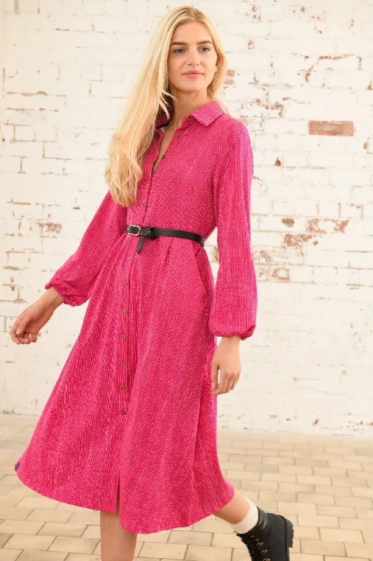 Ariella Dress - Raspberry Dash Shift Classic Vintage