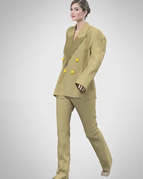 Designer Wider Shoulder Double Breasted Oversized Blazer and fitted Pant Two Piece Sets Classic Straight-Leg Pants
