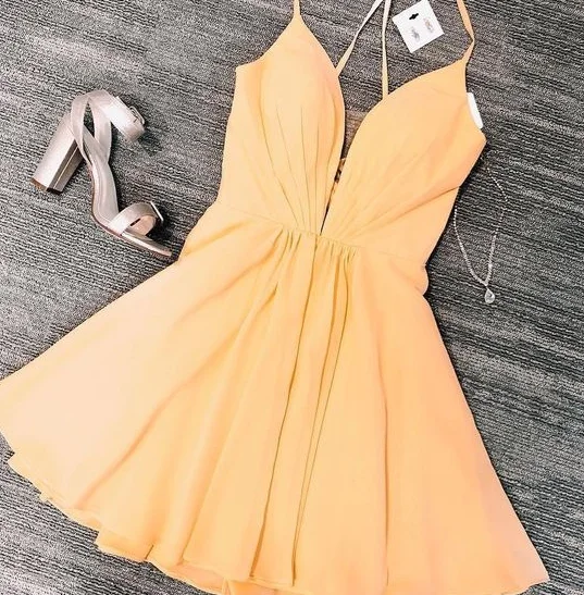 a line cocktail party dresses, yellow short homecoming dresses for teens cg4724 Tunics Modern contemporary