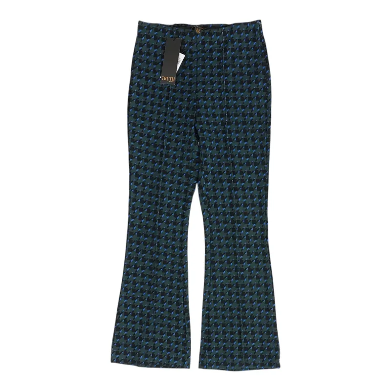 Green Houndstooth Dress Pants Slim Fit Casual Pants