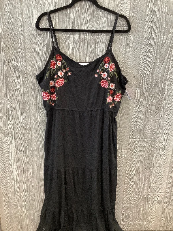 Dress Casual Midi By Clothes Mentor In Black, Size: 3x Tunics Seasonal trendy