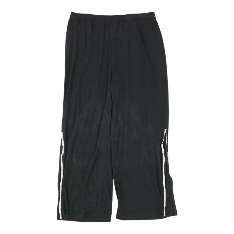 Black Solid Pants Trendy Wide-Legged Trousers