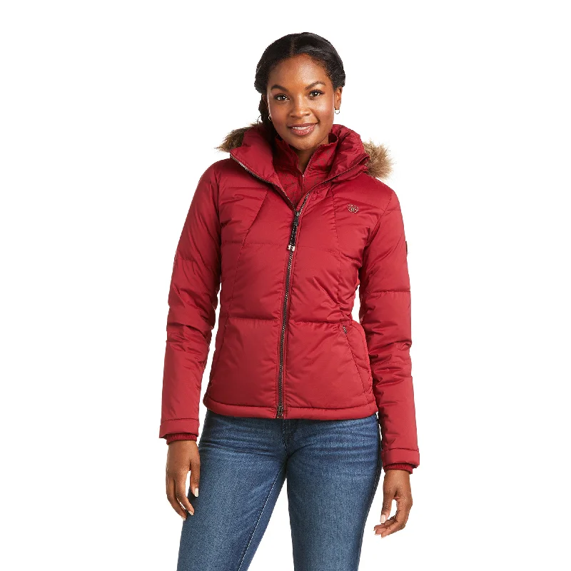 Ariat® Ladies Altitude Down Red Rhubard Jacket 10037471 Faux Fur Fabric Real Fur Fabric Shearling Fabric