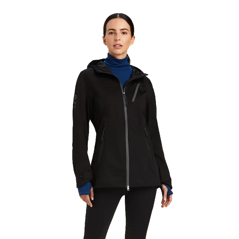Ariat® Ladies Venture Waterproof Black Jacket 10041385 Welt Pockets Slit Pockets Flap Pockets