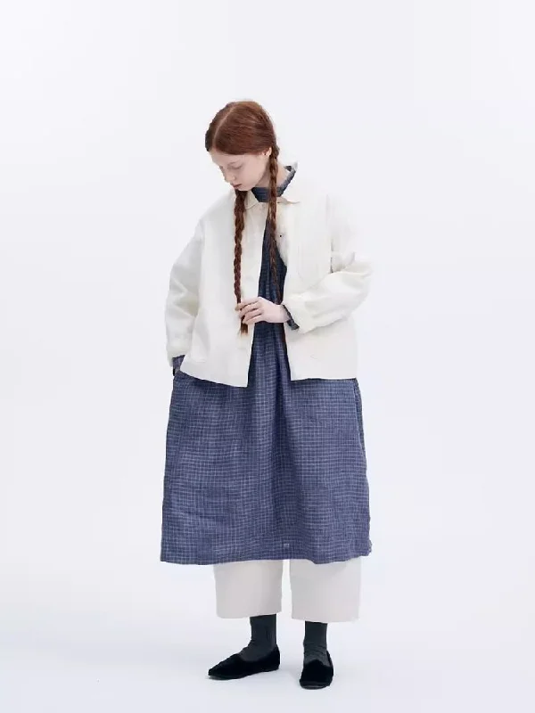 Small Round Collar Casual Short Thin Jacket【s0000007955】 Fleece Fabric Down Fabric Feather Fabric