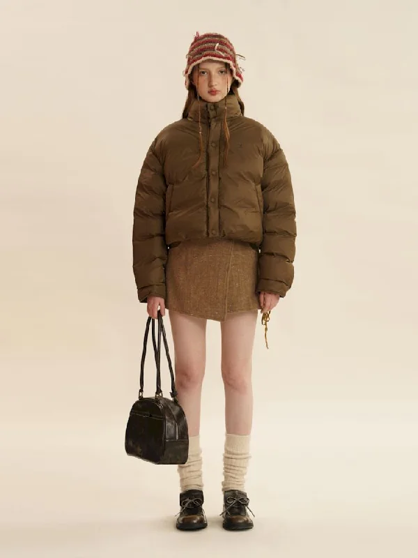 Thermal three-dimensional short down jacket【s0000006027】 A-Line Jacket Boat Neck Shawl Collar