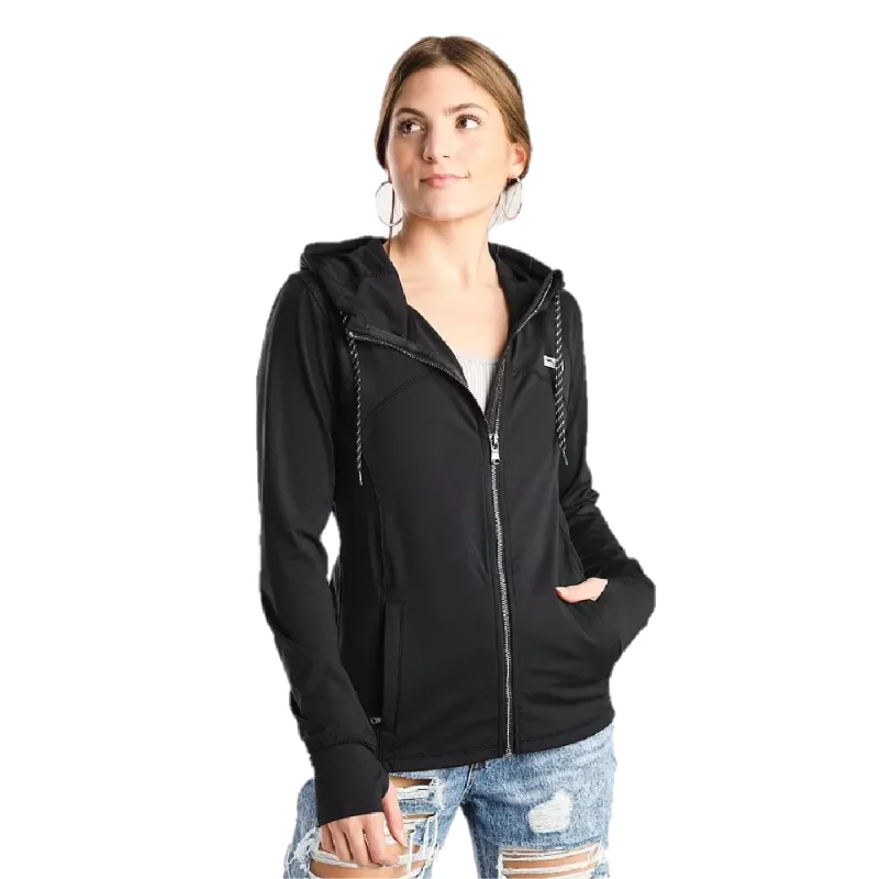 Kimes Ranch® Ladies Lovell Black Hooded Jacket 122602 Zip Front Button Front Snap Front