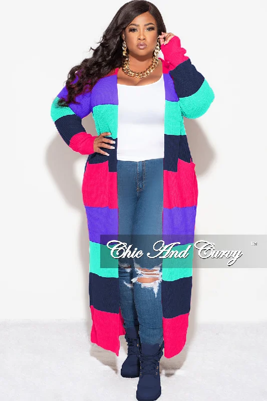 Final Sale Plus Size Knit Sweater Duster Hot Pink Purple Turquoise and Navy Long Sweater Short Sweater Cropped Sweater