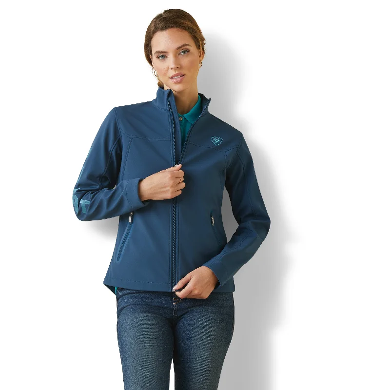 Ariat® Ladies New Team Softshell Deep Petroleum Jacket 10043524 Nylon Fabric Polyester Fabric Spandex Fabric