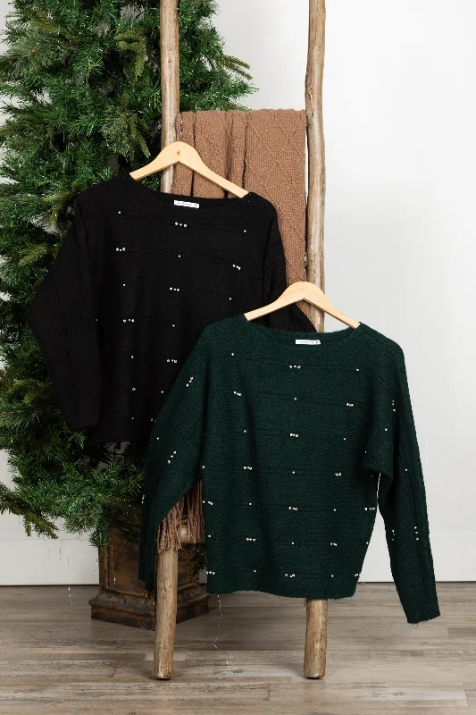 Pearl And Jewel Boat Neck Sweater Striped Floral Plaid