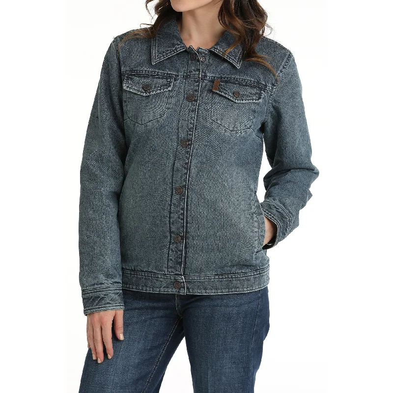Cinch Ladies Reversible Trucker Aztec Indigo Denim Jacket MAJ9906001 Faux Fur Jacket Real Fur Jacket Shearling Jacket