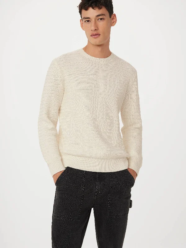 The Ribbed Crewneck Sweater in Cloud Bright Pastel Dark