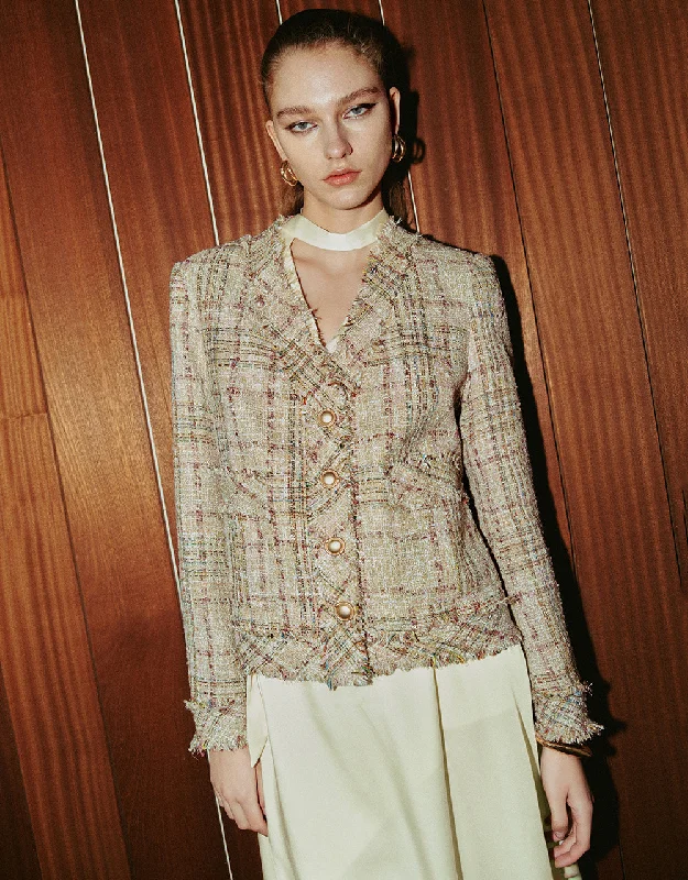 Plaid Tweed Jacket Fitted Jacket Loose Jacket Oversized Jacket