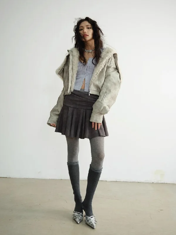 Hooded PU leather quilted jacket【s0000010924】 Jacket Blazer Coat