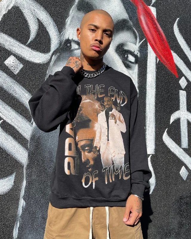 TUPAC Uteot Litho Vintage Sweater Black Fleece Fabric Down Fabric Feather Fabric