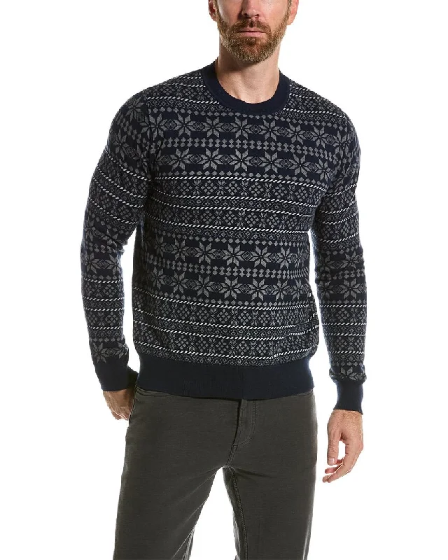 Loft 604 Fairisle Crewneck Sweater Cable Knit Ribbed Knit Lace Knit