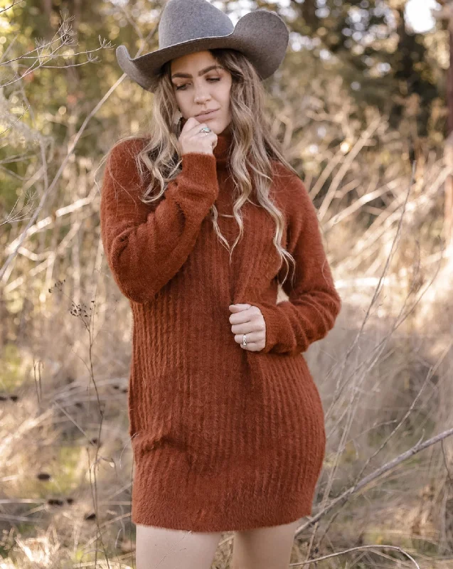 MEROKEETY Long Sleeve Turtleneck Fuzzy Ribbed Sweater Dress Denim Fabric Leather Fabric Suede Fabric