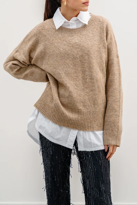 FINE KNIT SWEATER Ribbed Striped Patterned