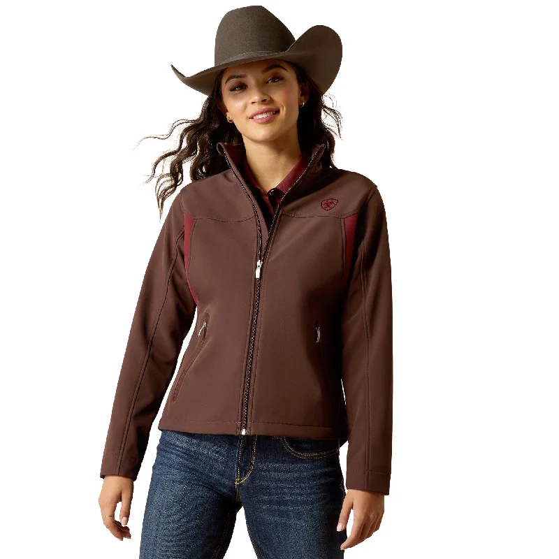 Ariat Ladies New Team Chocolate Plum Softshell Jacket 10052785 Wool Fabric Cashmere Fabric Tweed Fabric