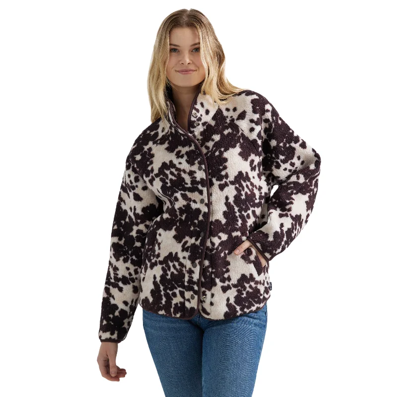 Wrangler Ladies Sherpa Snap Jacket 112356667 Boat Neck Shawl Collar Notched Collar