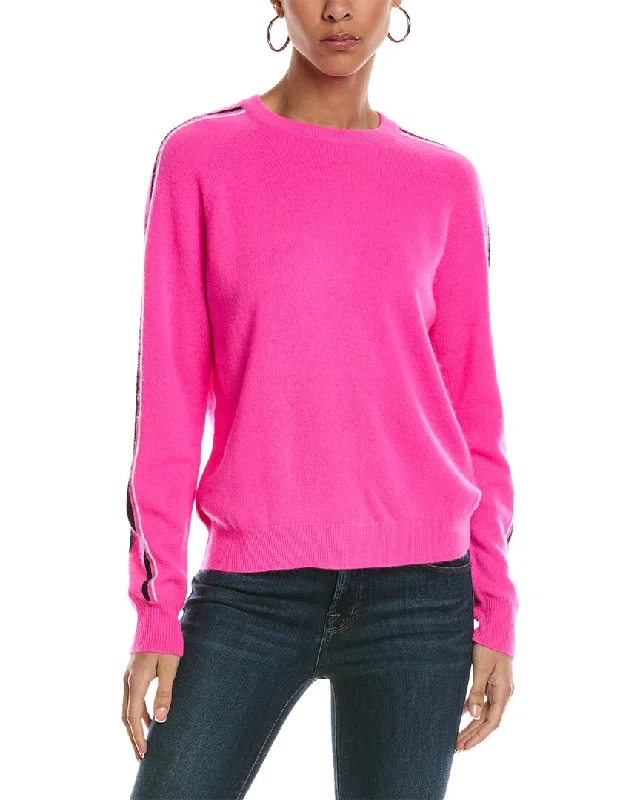Brodie Cashmere Aspen Stripe Cashmere Sweater Collared Crew Neck Turtle Neck