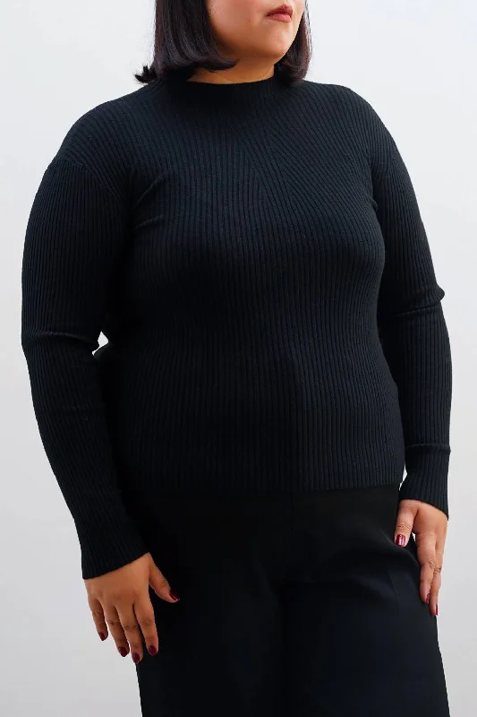 CURVE RIBBED BODYCON SWEATER Modern Contemporary Chic
