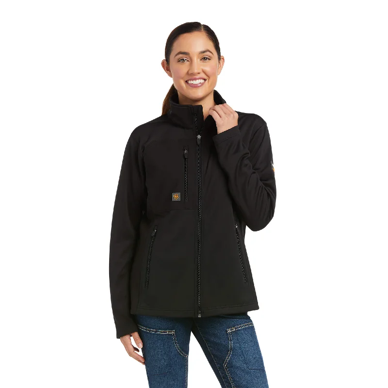 Ariat Ladies Rebar Dri-Tech DuraStretch Hybrid Black Jacket 10037600 Faux Fur Jacket Real Fur Jacket Shearling Jacket