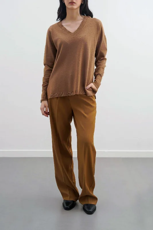 HOMEBODY V-NECK SWEATER Embroidered Appliqued Beaded