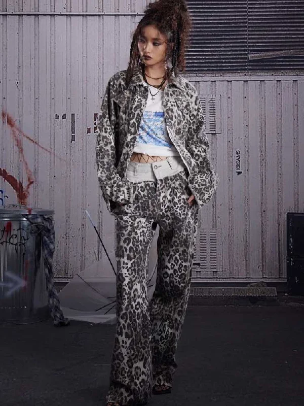 Leopard print jacket and pants【s0000010242】 Knit Jacket Woven Jacket Fleece Jacket