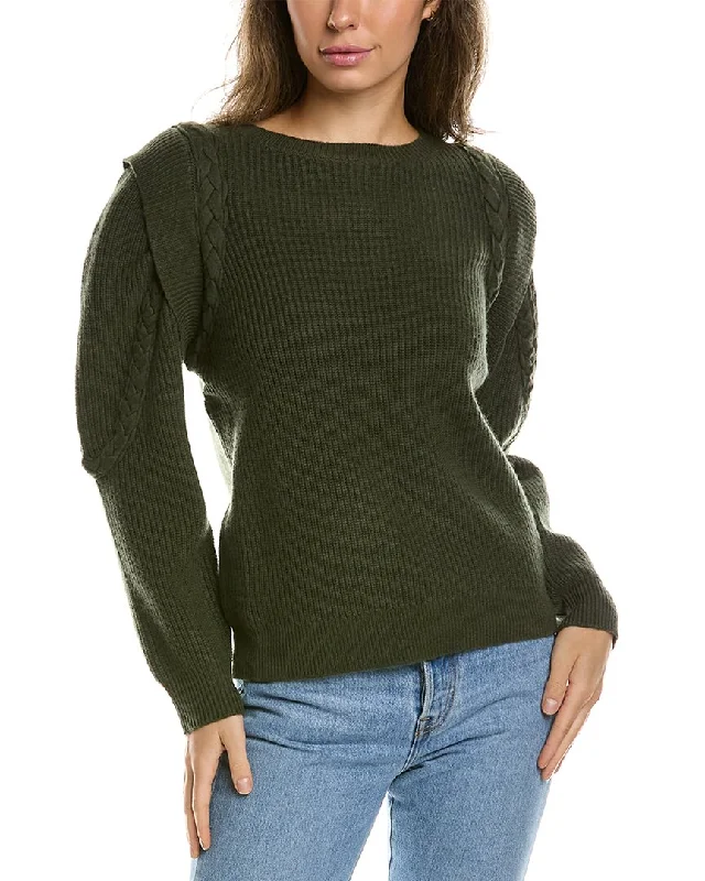 Lea & Viola Braided Wool & Cashmere-Blend Sweater Chenille Brocade Lace