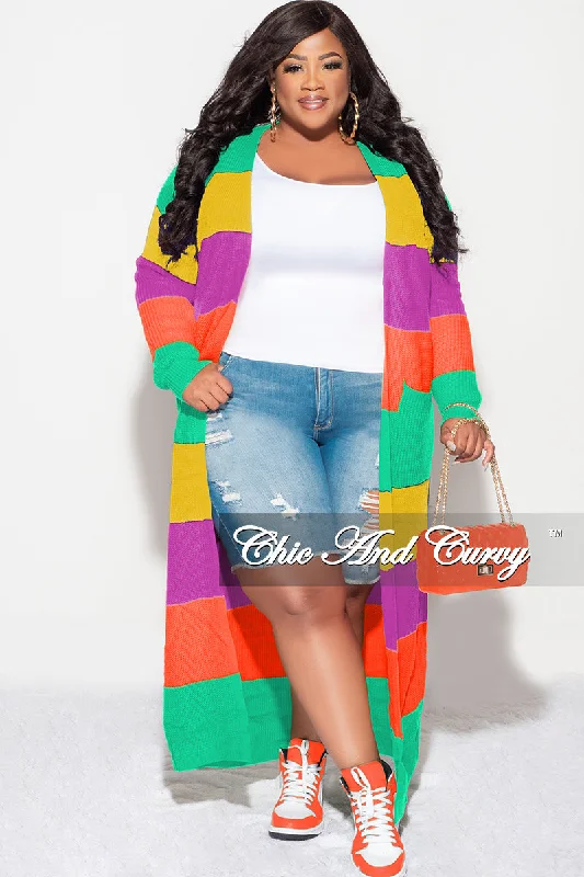 Final Sale Plus Size Knit Sweater Duster Green Mustard Purple and Orange Wool Sweater Cotton Sweater Cashmere Sweater