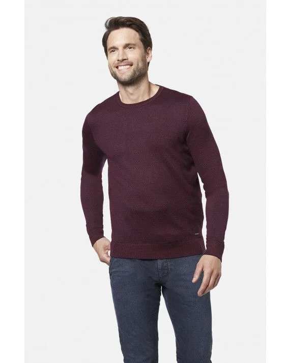 CREW NECK SWEATER BLACKBERRY Embroidered Appliqued Beaded