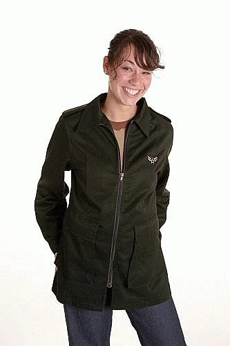 Women's Work Mechanics Zip Jacket Cotton Jacket Linen Jacket Terry Jacket