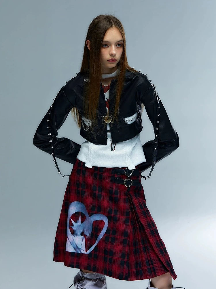 Punk rock short jacket【s0000007005】 Notch Collar Jacket Peter Pan Collar Jacket Cowl Neck Jacket