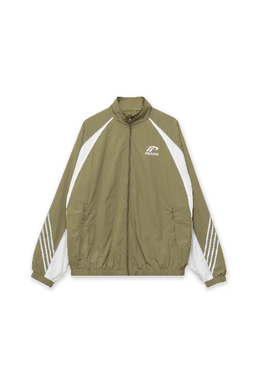 SPORTSWEAR TRACK JACKET - BURNT OLIVE Herringbone Jacket Checkered Jacket Solid Jacket