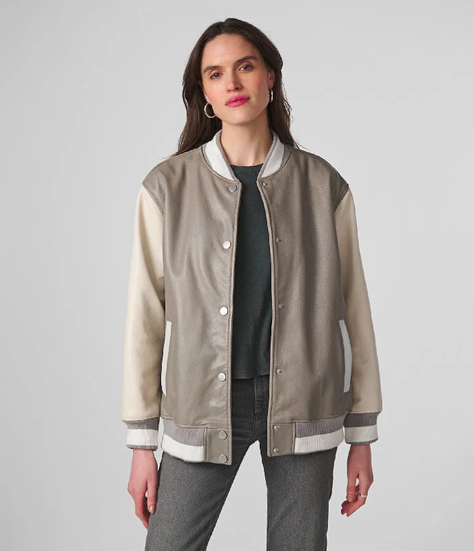 Amber Oversized Varsity Jacket Lace Jacket Ribbed Jacket Sequined Jacket