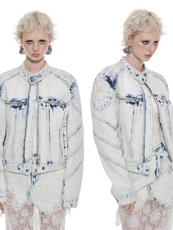 Loose Denim Biker Jacket【s0000010203】 Faux Fur Jacket Real Fur Jacket Shearling Jacket