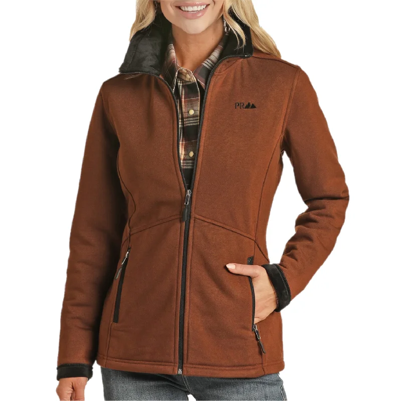 Panhandle® Ladies Heather Knit Rust Zip Up Jacket PRWO92RZYD-90 Rayon Fabric Velvet Fabric Corduroy Fabric