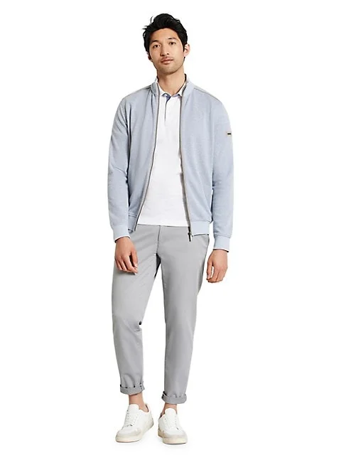 Textured Full Zip Sweater 8750-55140A Light Blue Neon Metallic Matte