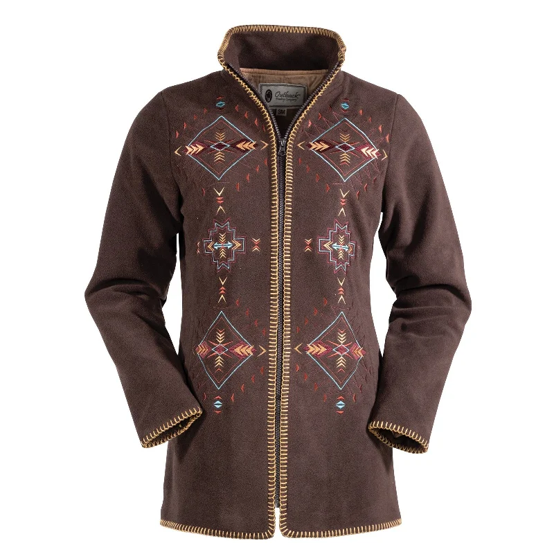 Outback Trading Company Ladies Aviana Chocolate Jacket 29675-CHO Chenille Fabric Brocade Fabric Lace Fabric