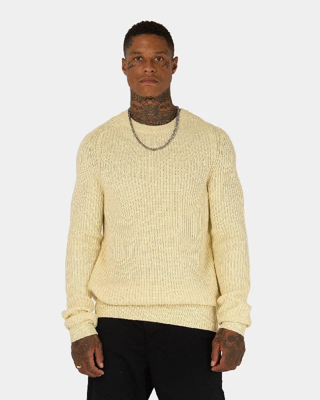 XXIII JB Knit Sweater Cream Herringbone Houndstooth Plaid
