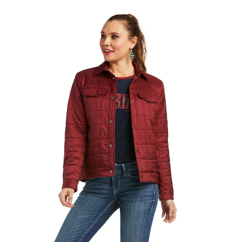 Ariat® Ladies REAL Puffer Trucker Insulated Rhubarb Jacket 10036995 Faux Fur Jacket Real Fur Jacket Shearling Jacket