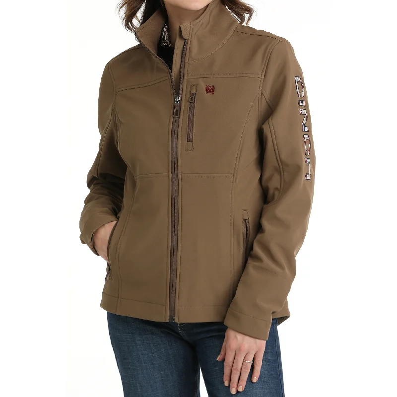 Cinch Ladies Brown Concealed Carry Textured Bonded Jacket MAJ9866030 Front Pockets Side Pockets Patch Pockets