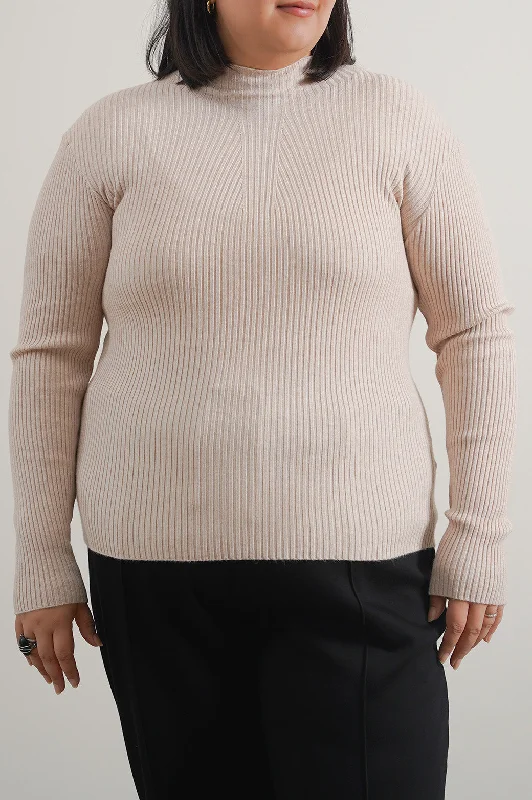 CURVE RIBBED BODYCON SWEATER Glossy Satin Silk